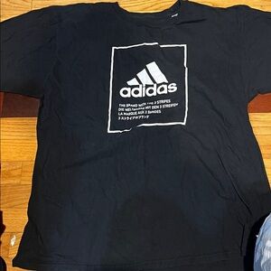 Adidas Black Tee with White Logo